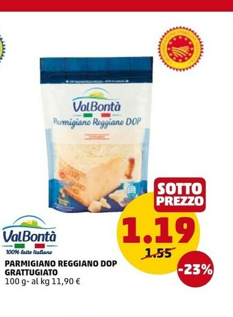 PENNY Valbontà Parmigiano Reggiano DOP Grattugiato 100 G(ml) offerta