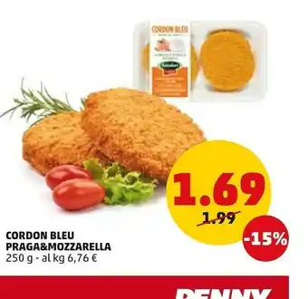 PENNY Amadori Cordon Bleu Con Prosciutto Di Praga & Mozzarella 250 G(ml) offerta