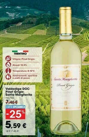 Carrefour Market Santa margherita Pinot Grigio Valdadige 750 G(ml) offerta