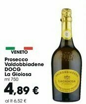 Carrefour Market La Gioiosa Valdobbiadene Prosecco Superiore DOCG 750 G(ml) offerta