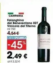 Carrefour Market La vinicola del titerno Falanghina Beneventano IGP 750 G(ml) offerta