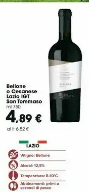 San tommaso Bellone/ Cesanese Lazio IGT