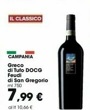 Carrefour Market Feudi di san gregorio Greco Di Tufo 750 G(ml) offerta
