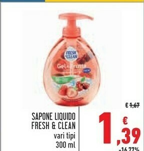 Conad Fresh & Clean Sapone liquido offerta