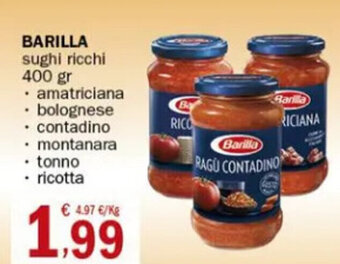 Crai Barilla Sughi ricchi 400 gr offerta