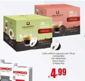 Lollo Caffè in capsule conf. 30 pz. compatibili con Nespresso Dolce Gusto A Modo Mio