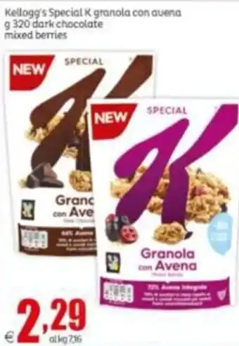 Elite Kellogg's Special K granola con avena 320 g dark chocolate mixed berries offerta