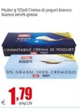 Elite Müller 125 g x 8 Crema di yogurt bianco zero% grassi offerta