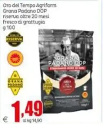 Elite Oro del Tempo Agriform Grana Padano DOP riserva oltre 20 mesi fresco di grattugia 100 g offerta