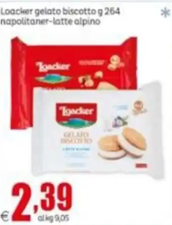 Sammontana Loacker gelato biscotto 264 g napolitaner-latte alpino