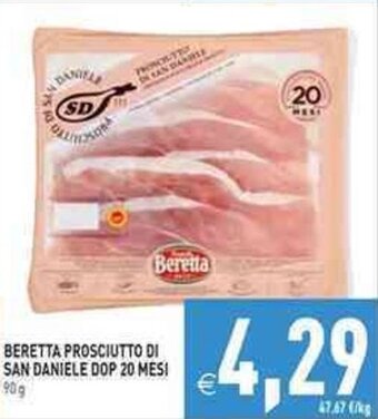 Pim Supermercati Beretta Prosciutto di San Daniele DOP 20 mesi 90 g offerta