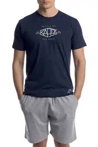 Kisenè Kappa pigiama uomo in puro cotone maniche corte - navy offerta