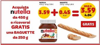 PENNY Nutella + baguette offerta