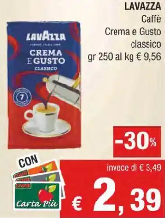 Crai Lavazza Caffè Crema e Gusto classico 250 gr offerta