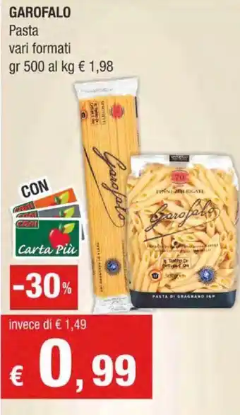 Crai Garofalo Pasta vari formati 500 gr offerta
