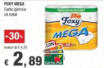Crai Foxy Mega Carta Igienica x4 rotoli offerta