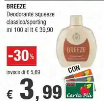 Crai Breeze Deodorante 100 ml offerta