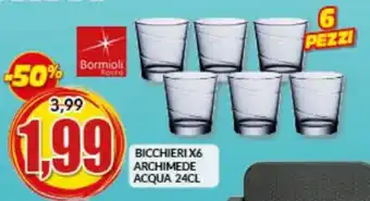Risparmio Casa Bicchieri x6 Archimede Acqua 24 cl offerta