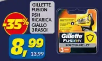 Risparmio Casa Gillette Fusion Psh Ricarica Giallo 3 rasoi offerta