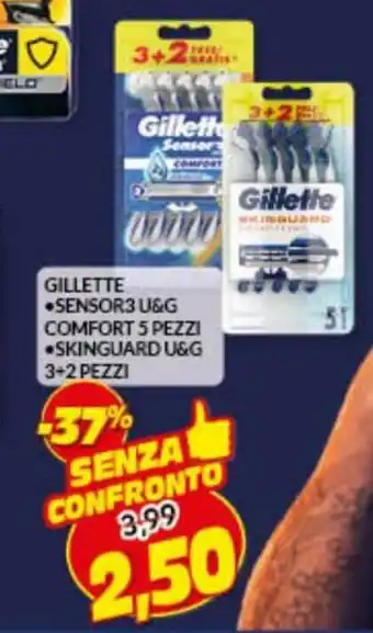 Risparmio Casa Gillette Sensor3 U&G Comfort 5 pezzi / Skinguard U&G 3+2 pezzi offerta