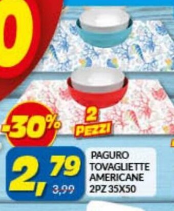 Paguro Tovagliette Americane 2pz 35x50