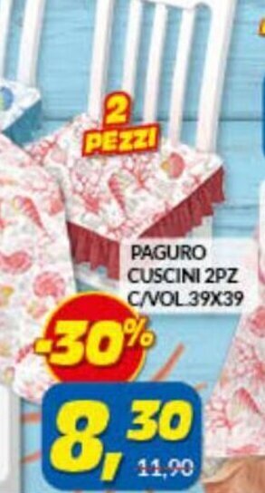 Risparmio Casa Paguro Cuscini 2pz c/vol 39x39 offerta