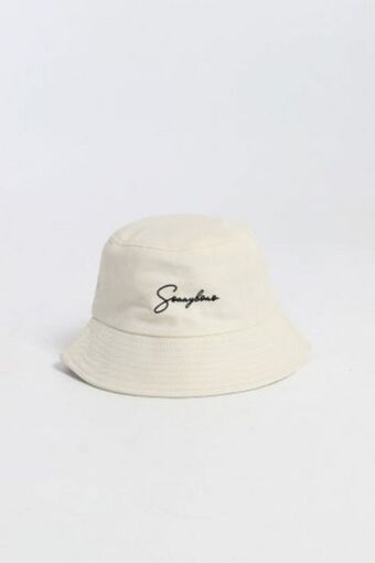 Sonny Bono Bucket in cotone con ricamo logo panna offerta