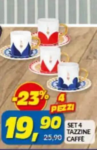 Risparmio Casa Set 4 tazzine caffè offerta
