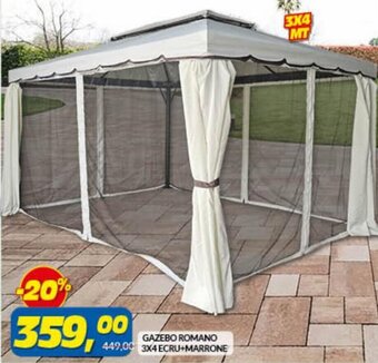 Risparmio Casa Gazebo Romano 3x4 Ecru+Marrone offerta