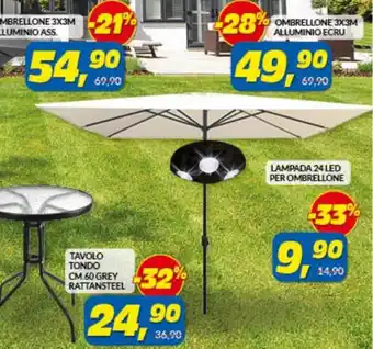 Risparmio Casa Ombrellone 3x3 cm Alluminio Ecru offerta