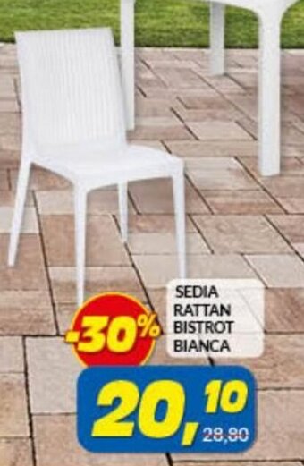 Risparmio Casa Sedia Rattan Bistrot Bianca offerta