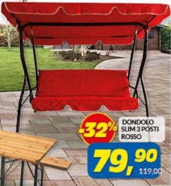 Risparmio Casa Dondolo Slim 3 Posti rosso offerta