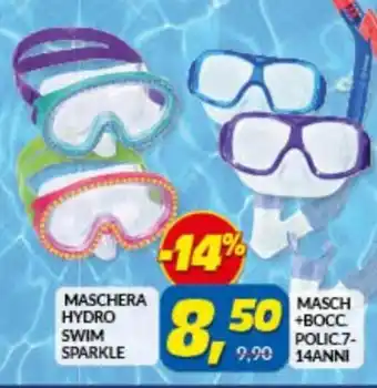 Maschera Hydro Swim Sparkle / Masch +Bocc Polic. 7-14 anni