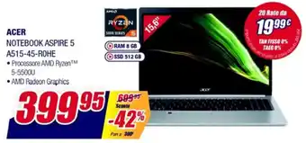 Trony Acer Notebook Aspire 5 A515-45-ROHE offerta