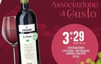 Costadoro Lo Puro IGP Rosso Senza Solfiti 75 cl