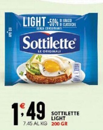 Sisa Sottilette Light 200 Gr offerta
