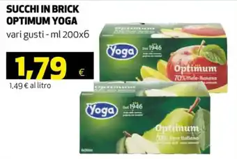 Coop Yoga Optimum Succhi in Brick vari gusti ml 200x6 offerta