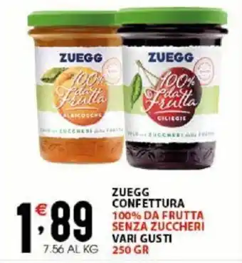 Sisa Zuegg Confettura 100% Da Frutta Senza Zuccheri Vari Gusti 250 Gr offerta