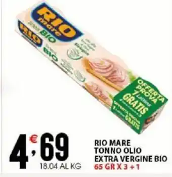 Sisa Rio mare Tonno Olio Extra Vergine Bio 65 GR x 3 + 1 offerta