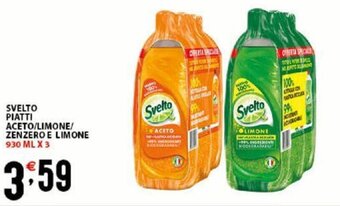 Sisa Svelto Piatti Aceto/Limone/Zenzero E Limone 930 ml x 3 offerta