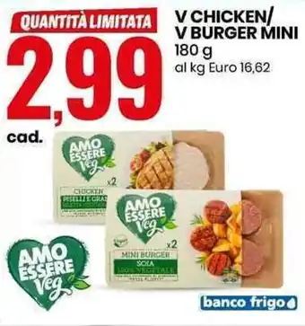 Eurospin Ammo Essere Veg V Chicken/ V Burger Mini 180 g offerta