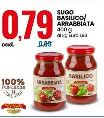 Eurospin Sugo Basilico / Arrabbiata 400g offerta