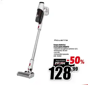 MediaWorld Rowenta Scopa elettrica ricaricabile RH6973 offerta