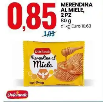 Dolciando Merendina Al Miele, 2 Pz 80 g