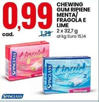 Spinclass Chewing Gum Ripiene Menta/ Fragola E Lime 2 x 32,7 g