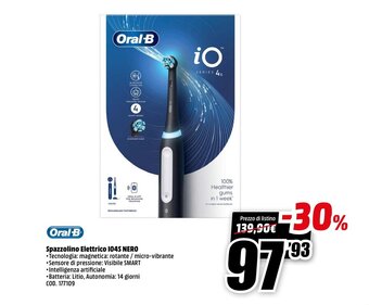 MediaWorld Oral-B Spazzolino Elettrico IO4S Nero offerta