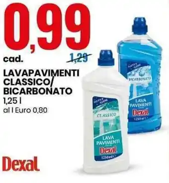 Eurospin Dexal Lavapavimenti Classico Bicarbonato 1,25 L offerta