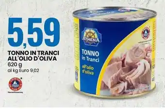Eurospin Athena Tonno In Tranci All' Olio D' Oliva 620 g offerta