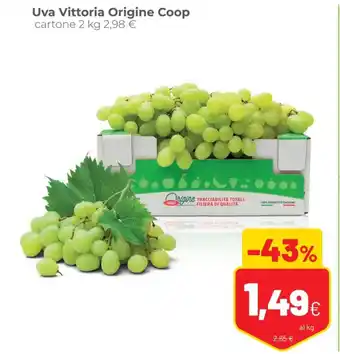 Coop Origine Coop Uva Vittoria cartone 2 kg offerta