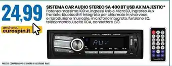 Sistema Car Audio Stereo Sa 400 BT USB AX Majestic